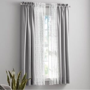 Mainstays Grey Shimmer Rod Pocket Curtains (Set of 8)